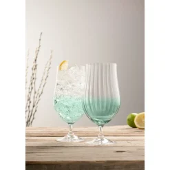 Erne Craft Beer/ Cocktail Glass Pair Aqua<Galway Crystal Hot