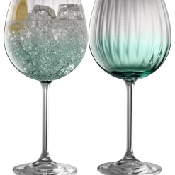 Erne Gin and Tonic Glass Pair Aqua<Galway Crystal New