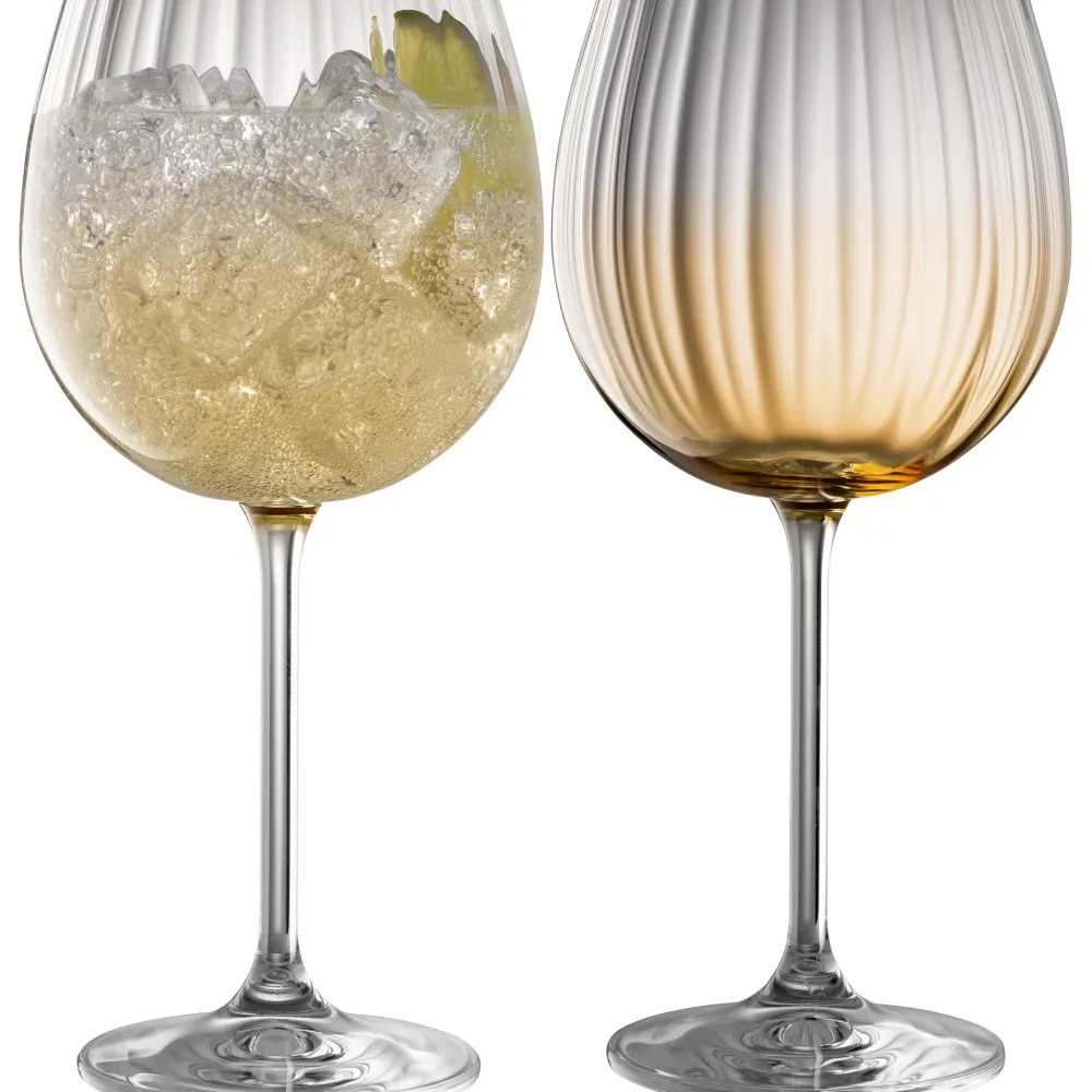 Erne Gin & Tonic Glass Pair Amber<Galway Crystal Sale