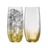 Erne Hiball Glass Pair Amber<Galway Crystal Discount