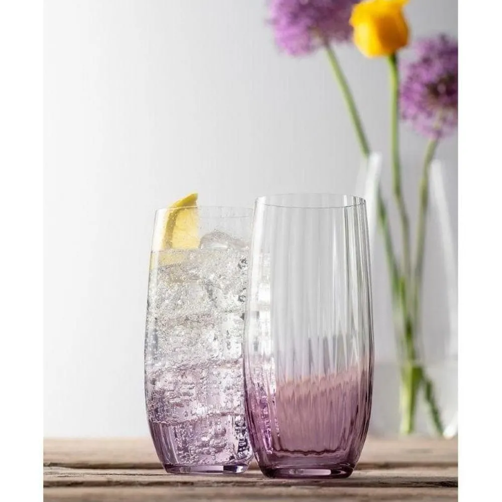 Erne Hiball Glass Pair Amethyst<Galway Crystal Clearance