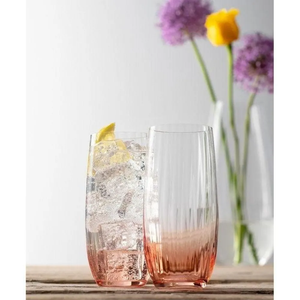 Erne Hiball Glass Pair Blush<Galway Crystal New