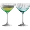 Erne Saucer Champagne Glass Pair Aqua<Galway Crystal Hot