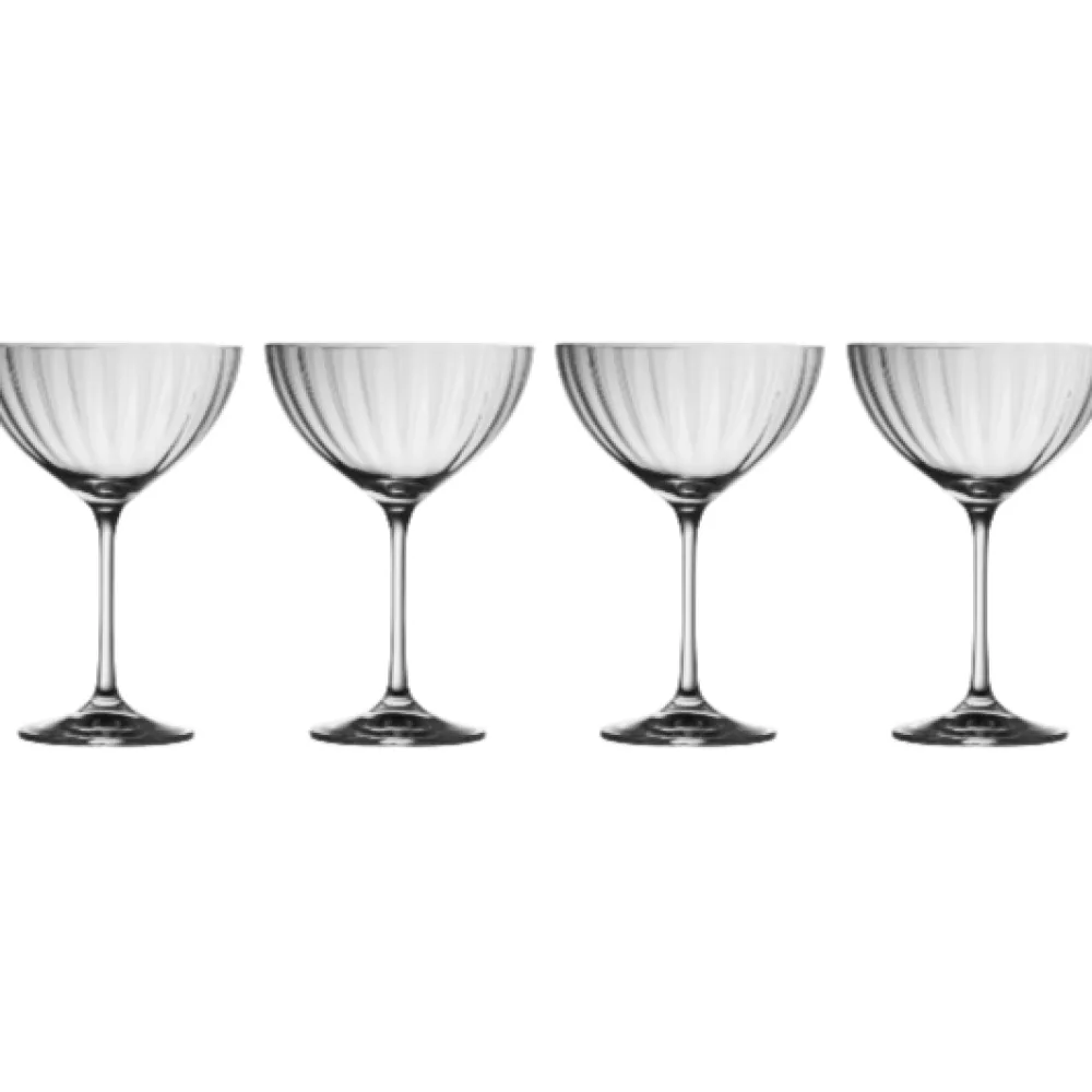 Erne Saucer Champagne Glass Set of 4<Galway Crystal Best