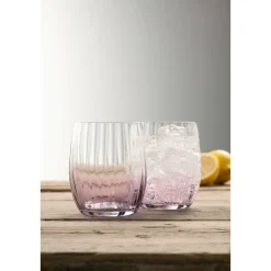 Erne Tumbler Glass Pair Amethyst<Galway Crystal Best