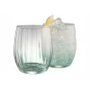 Erne Tumbler Glass Pair Aqua<Galway Crystal Outlet