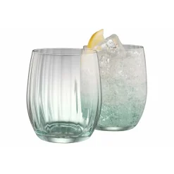 Erne Tumbler Glass Pair Aqua<Galway Crystal Outlet