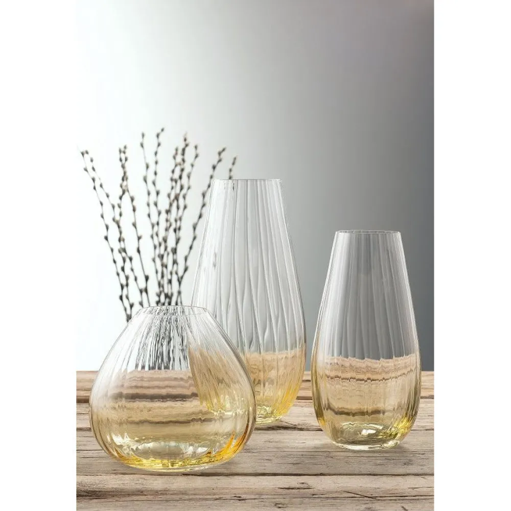 Erne 12" Vase Amber<Galway Crystal Clearance