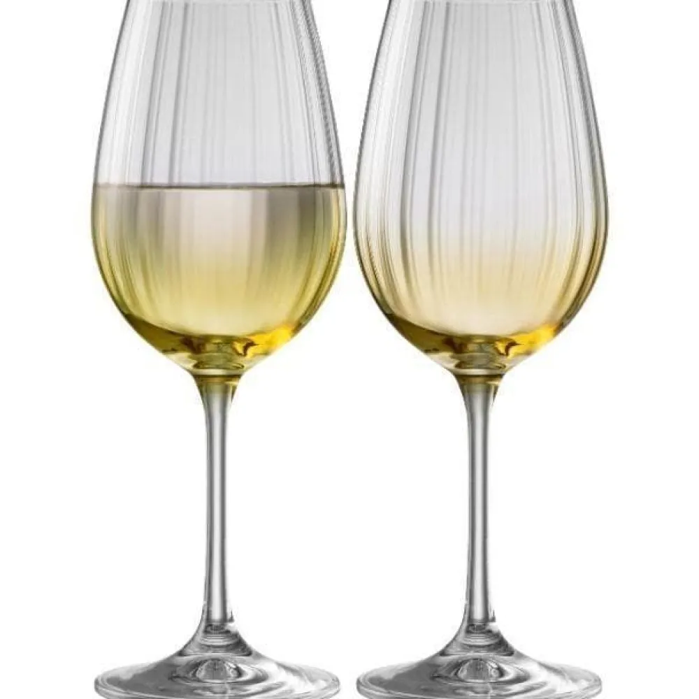 Erne Wine Glass Pair Amber<Galway Crystal Best