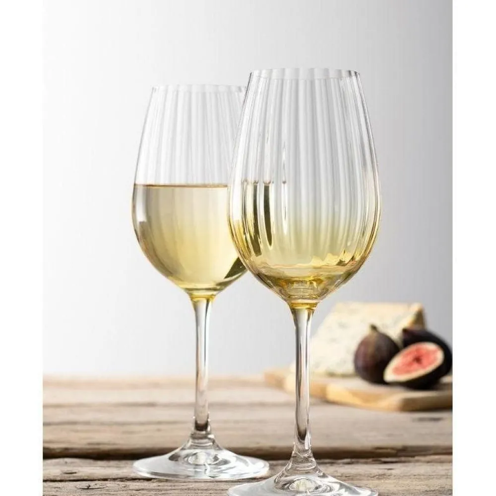 Erne Wine Glass Pair Amber<Galway Crystal Best