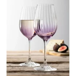 Erne Wine Glass Pair Amethyst<Galway Crystal Hot