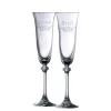 Floral Bride & Groom Liberty Flute Glass Pair<Galway Crystal