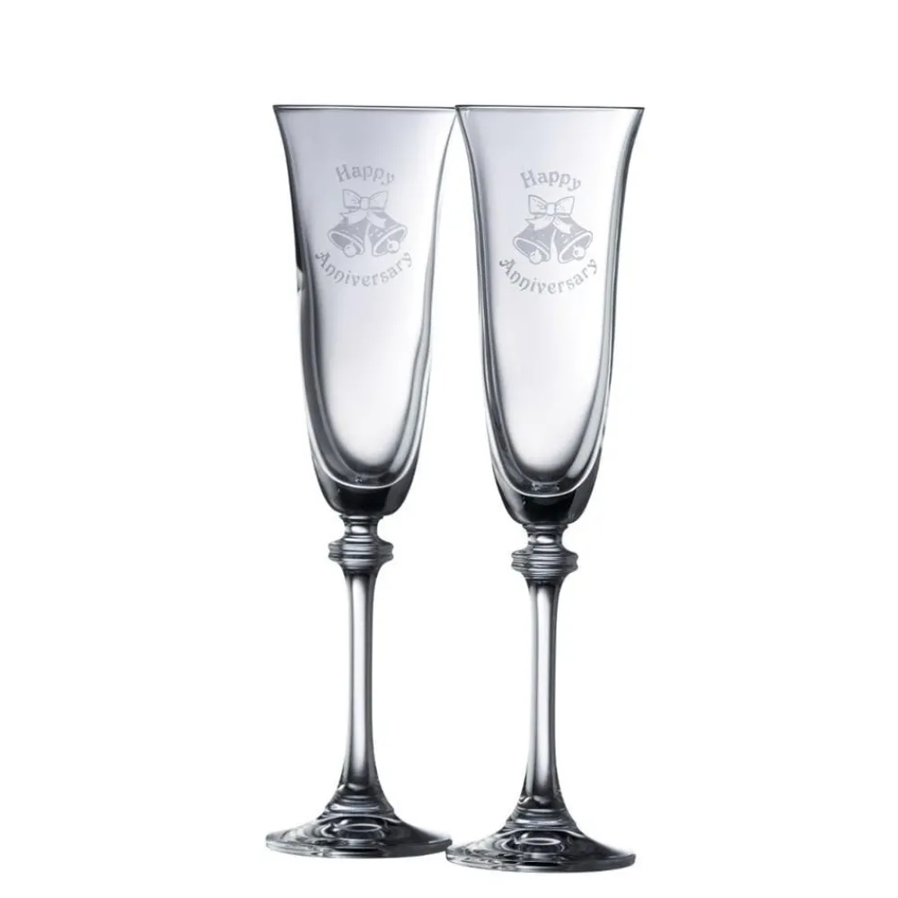 Happy Anniversary Liberty Flute Pair<Galway Crystal
