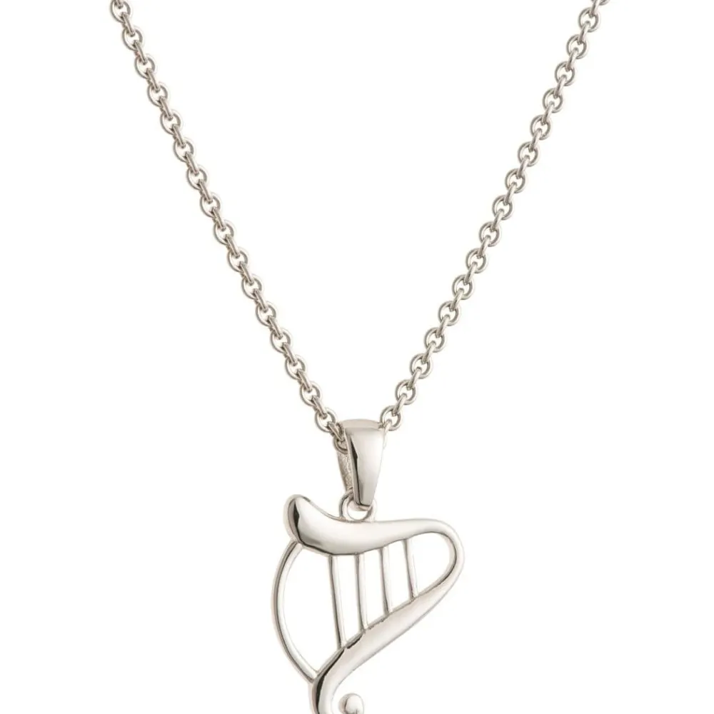 Harp Sterling Silver Pendant<Galway Crystal Best