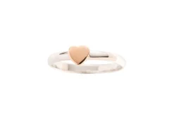 Heart of the Claddagh Silver & Rose Gold Ring<Galway Crystal Sale