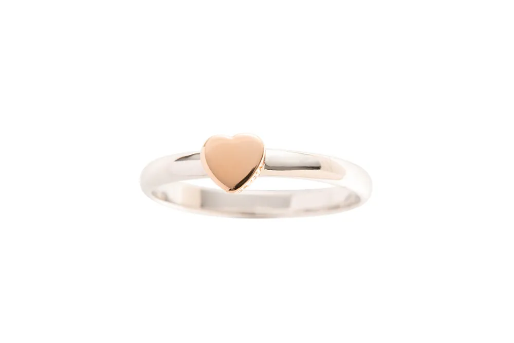 Heart of the Claddagh Silver & Rose Gold Ring<Galway Crystal Sale