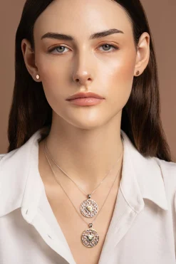 Hearts & Shamrocks Pendant Silver & Rose Gold<Galway Crystal Sale