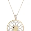 Hearts & Shamrocks Pendant Silver & Gold<Galway Crystal