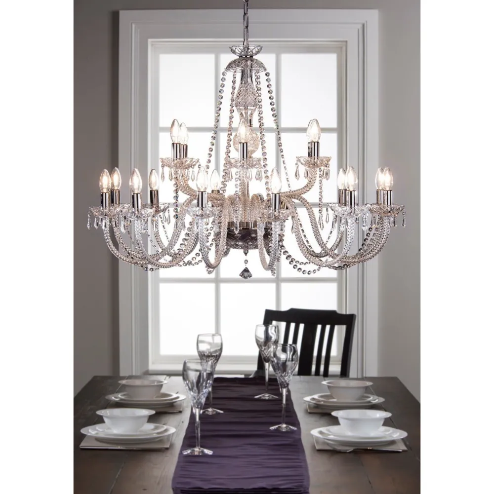 Leenane 18 Arm Chandelier IRE/UK Fitting<Galway Crystal Online