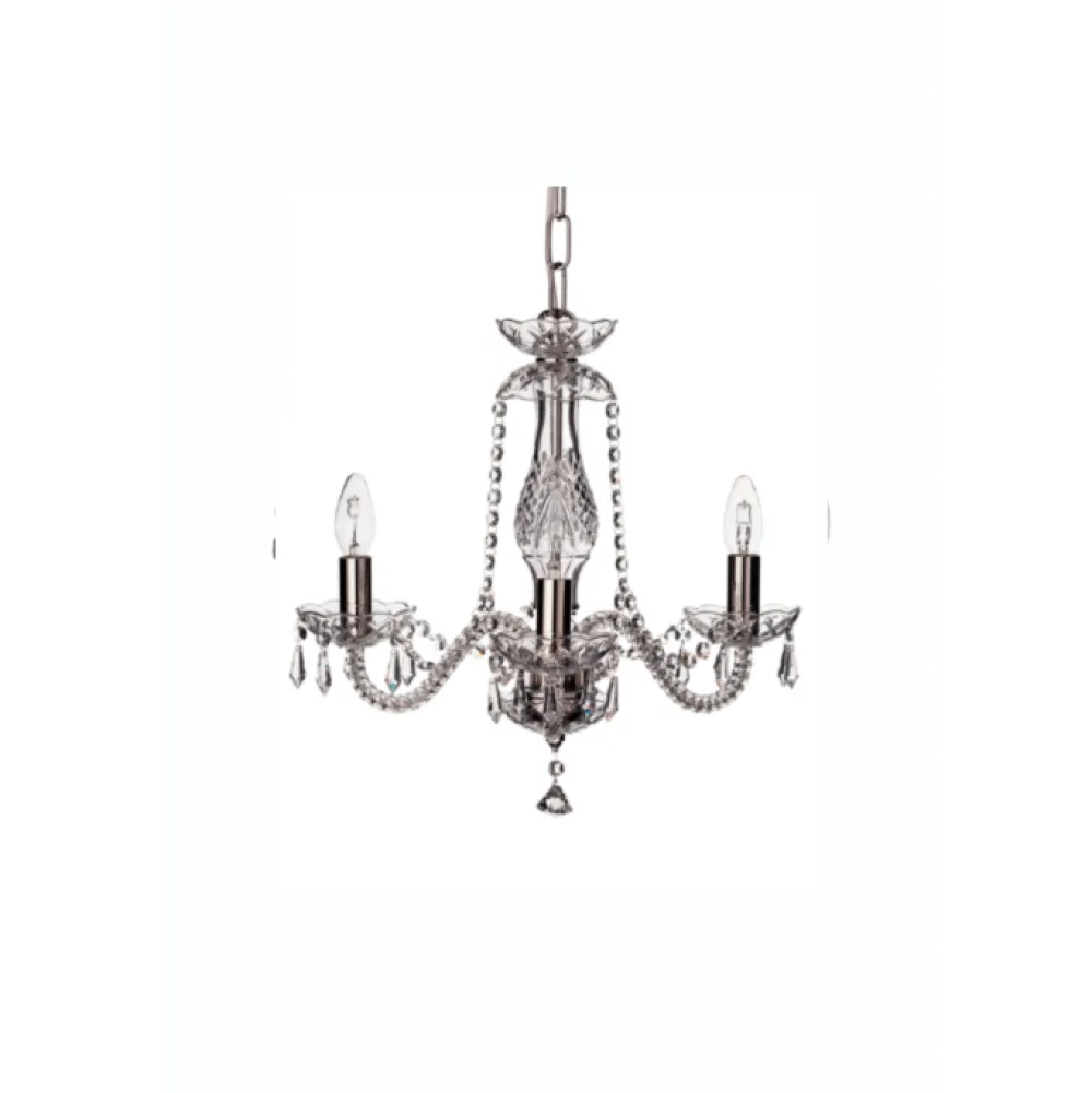 Leenane 3 Arm Chandelier IRE/UK Fitting<Galway Crystal