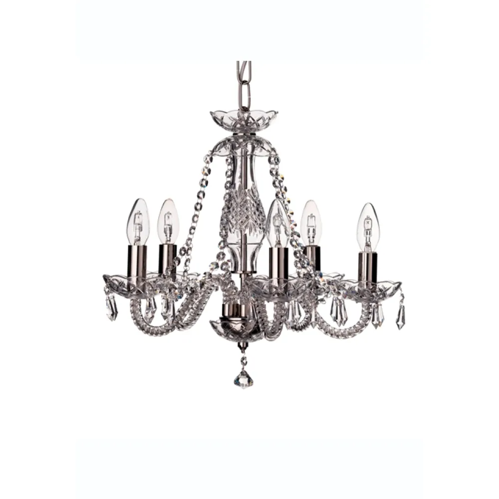 Leenane 5 Arm Chandelier IRE/UK Fitting<Galway Crystal New