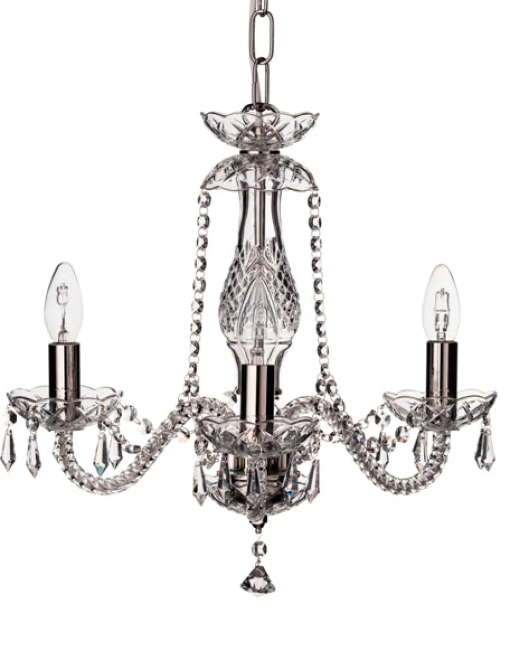 Leenane 3 Arm Chandelier US Fitting<Galway Crystal New