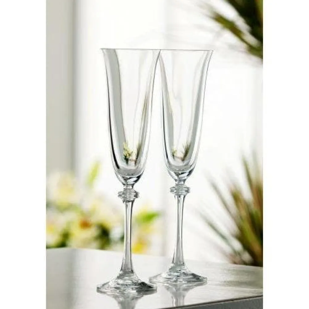 Liberty Champagne Flute Glass Pair<Galway Crystal New