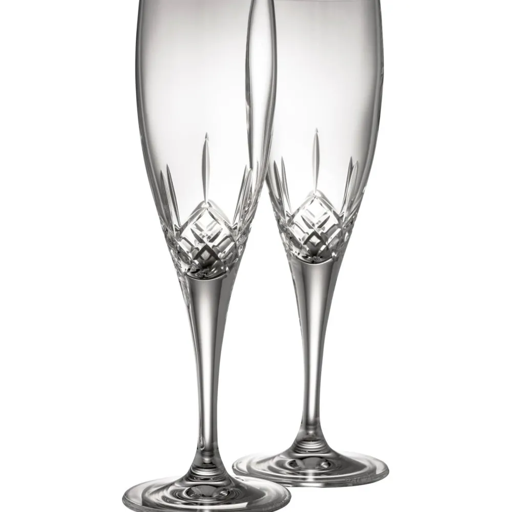Longford Flute Glass Pair<Galway Crystal