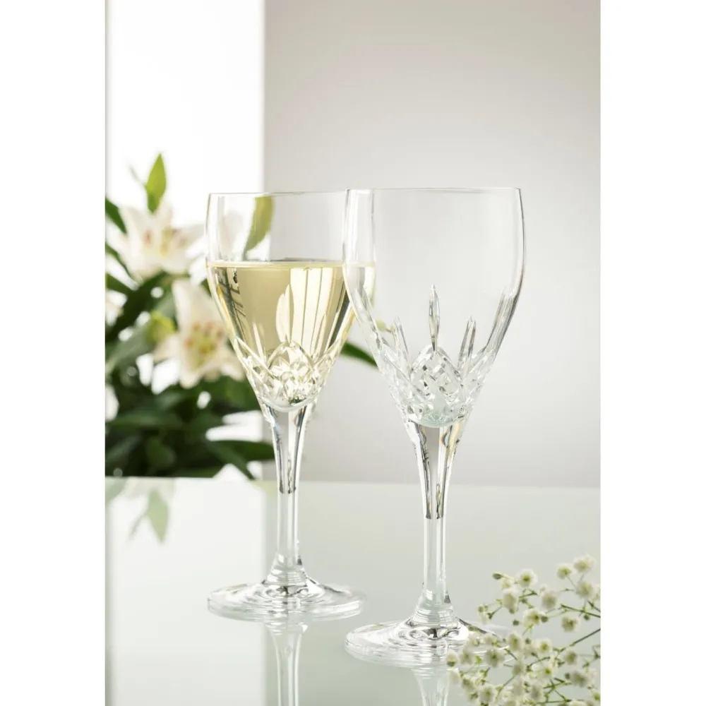 Longford White Wine Glass Pair<Galway Crystal Clearance