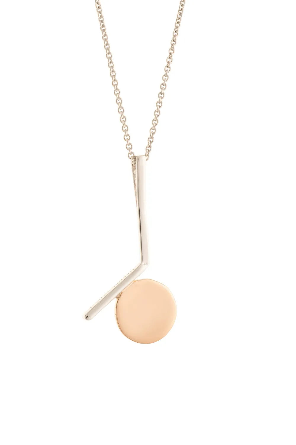 Luna Sterling Silver & Rose Gold Pendant<Galway Crystal