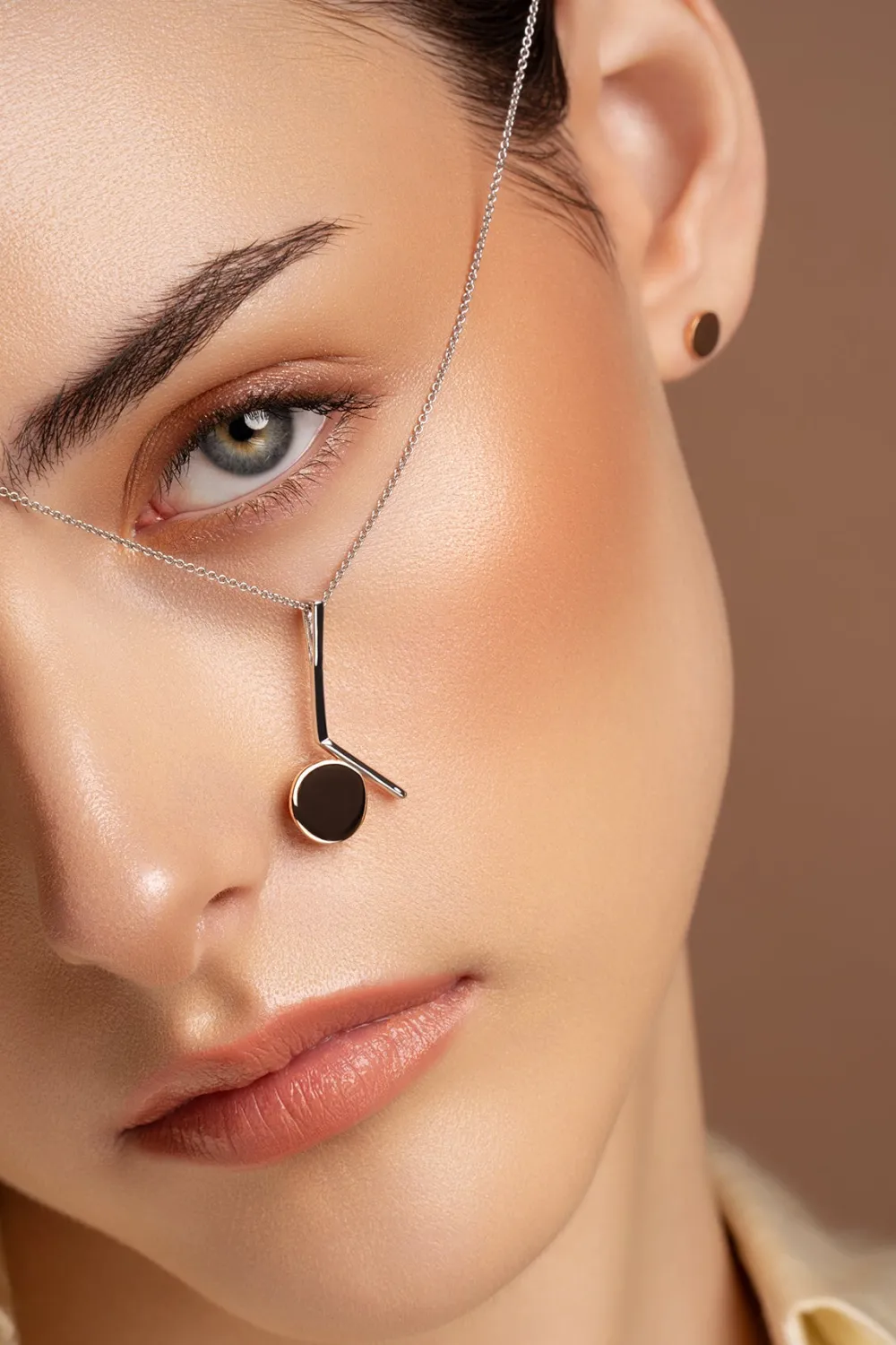 Luna Sterling Silver & Rose Gold Pendant<Galway Crystal