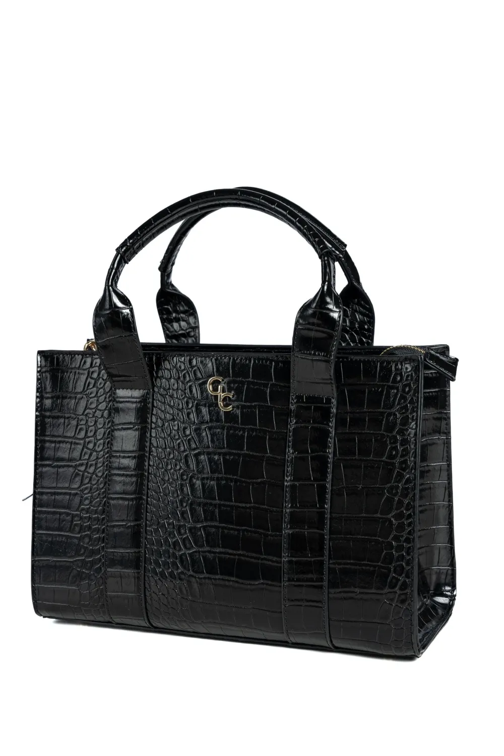 Medium Tote Bag - Black Croc Detail<Galway Crystal Online