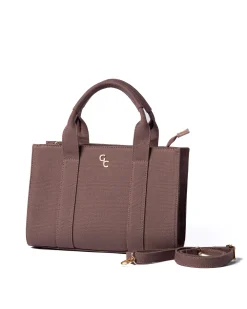 Medium Tote Mauve Taupe Canvas<Galway Crystal Discount
