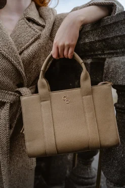 Medium Tote Sand Canvas<Galway Crystal New