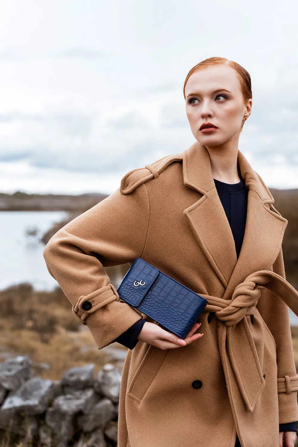 Mini Crossbody - Atlantic Blue Croc Detail<Galway Crystal Clearance