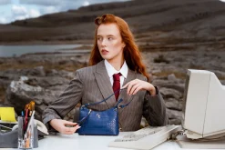 Mini Shoulder Bag - Atlantic Blue Croc Detail<Galway Crystal Hot