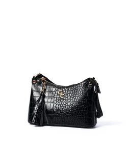Mini Shoulder Bag Black Croc Detail<Galway Crystal Discount