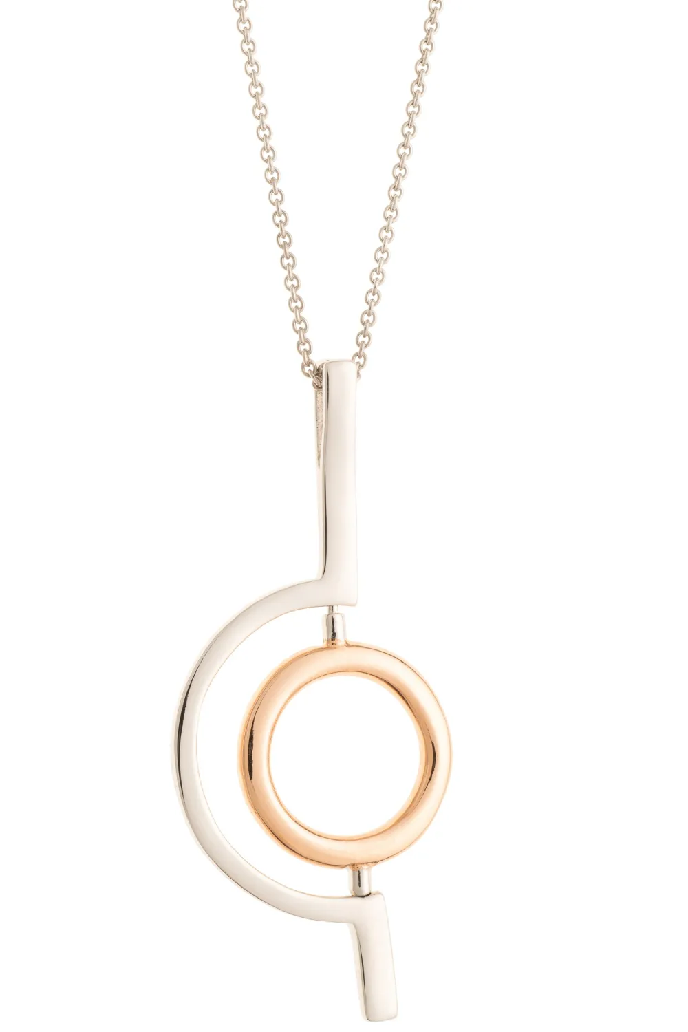 Orbit Sterling Silver & Rose Gold Pendant<Galway Crystal Sale