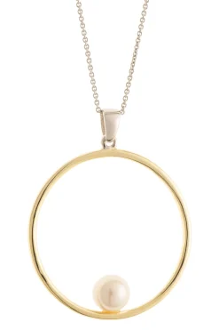 Pearl Hoop Sterling Silver & Gold Pendant<Galway Crystal Discount