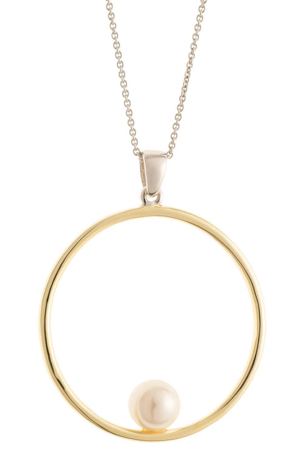 Pearl Hoop Sterling Silver & Gold Pendant<Galway Crystal Discount