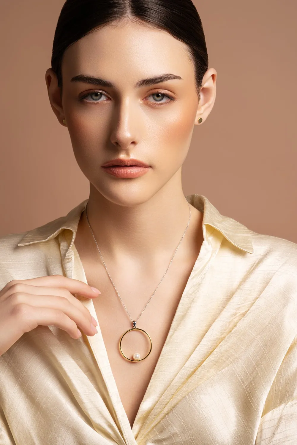 Pearl Hoop Sterling Silver & Gold Pendant<Galway Crystal Discount