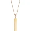 Plain Bar Sterling Silver & Gold Pendant<Galway Crystal Online