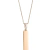 Plain Bar Sterling Silver & Rose Gold Pendant<Galway Crystal Best