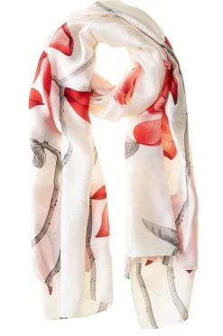 Red Lillies Polyester Scarf<Galway Crystal Hot