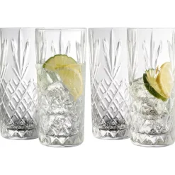 Renmore Hiball Glass Set of 4<Galway Crystal Clearance