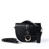 Saddle Bag Black Croc Detail<Galway Crystal New