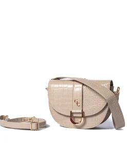 Saddle Bag Light Taupe Croc Detail<Galway Crystal Discount