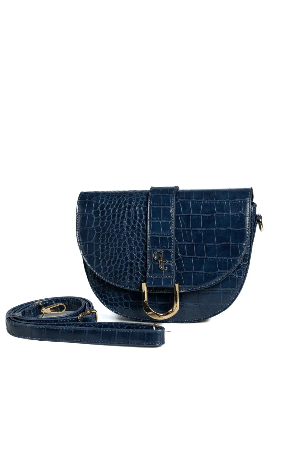 Saddle Bag - Navy Croc Detail<Galway Crystal New
