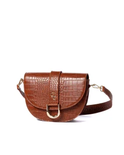Saddle Bag Tan Croc Detail<Galway Crystal Hot