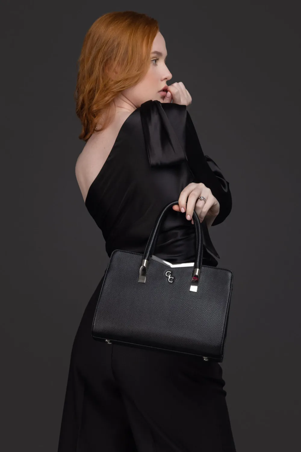 Top Handle Bag - Black<Galway Crystal Clearance